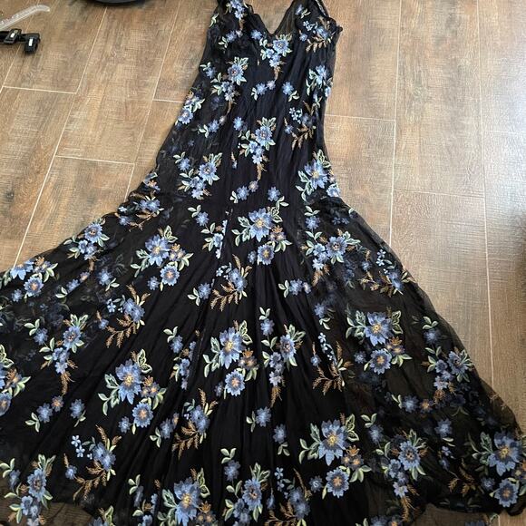 ECI New York Women's Floral Maxi Dress Two Layers Slip Dress Size 14 - Picture 11 of 11